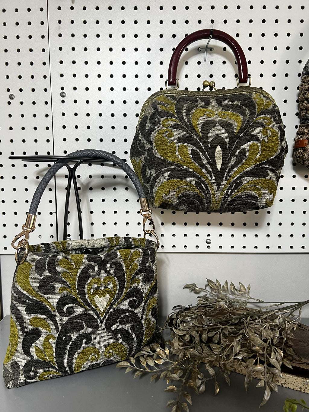 Green/Grey Brocade