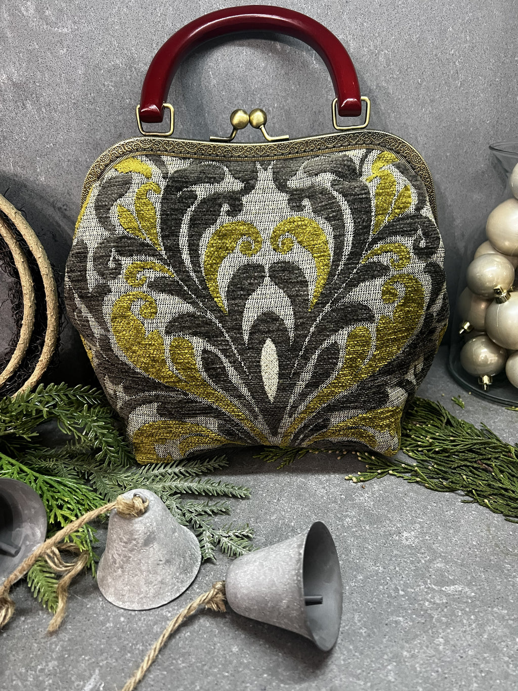 Green/Grey Brocade
