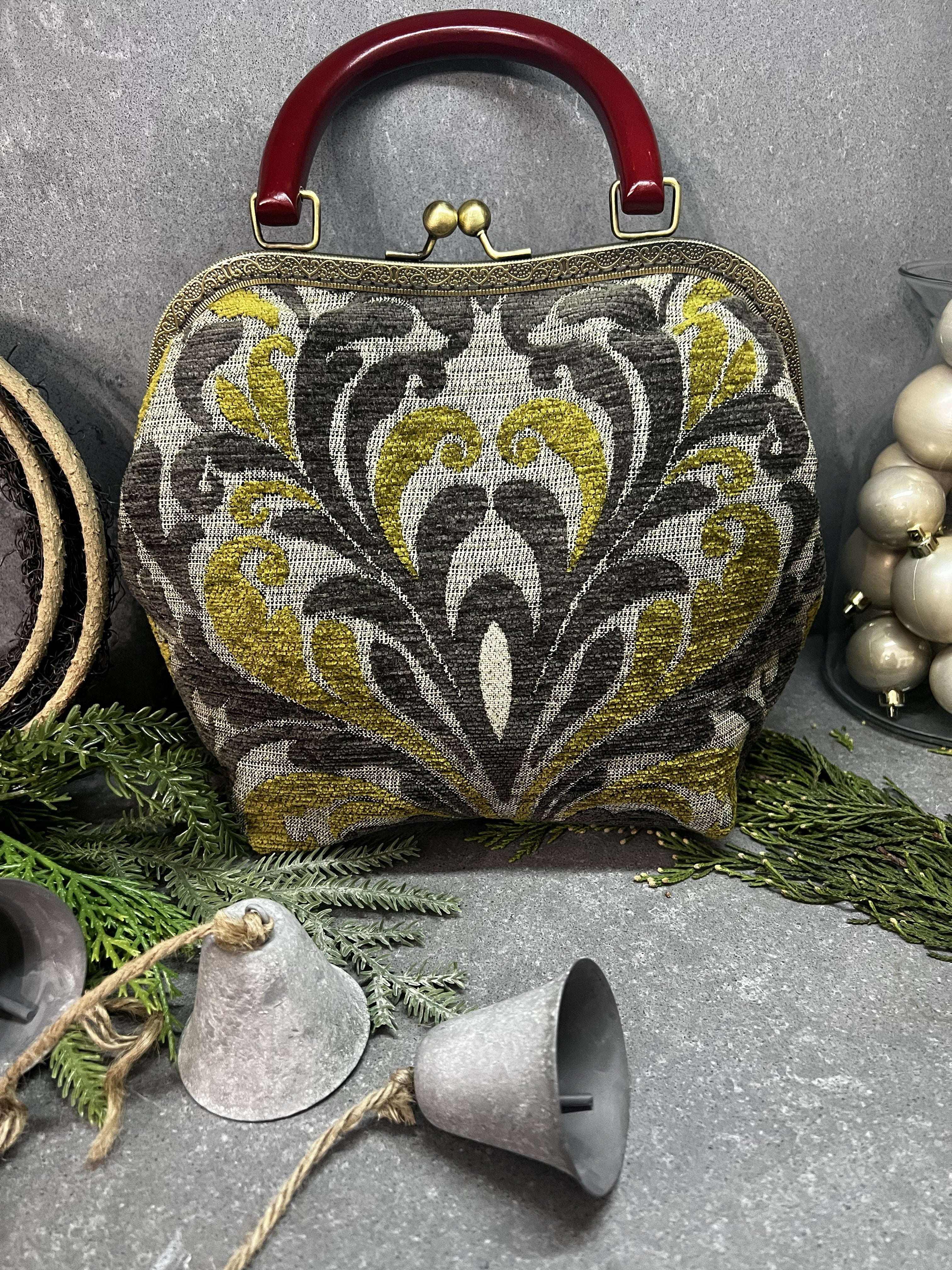 Green/Grey Brocade